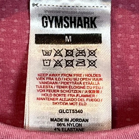 Gymshark sz M Soft Pink Long Sleeve Crop Top Athletic Workout Gym EUC - Picture 3 of 13